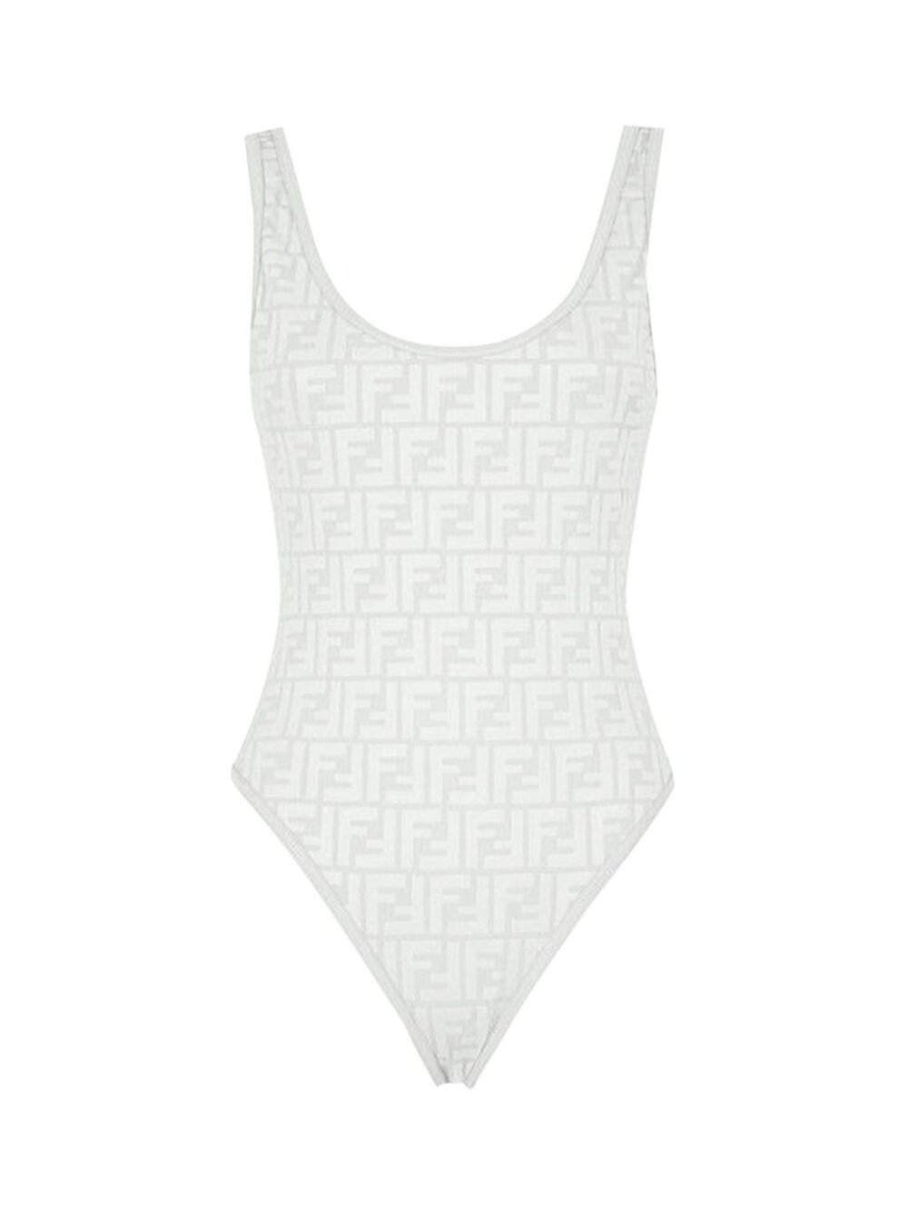 Fendi FF Lycra One-Piece Swimsuit 'Milk White' SIZE 42